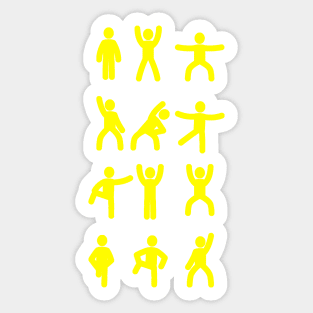 Sports Stickman yellow Sticker